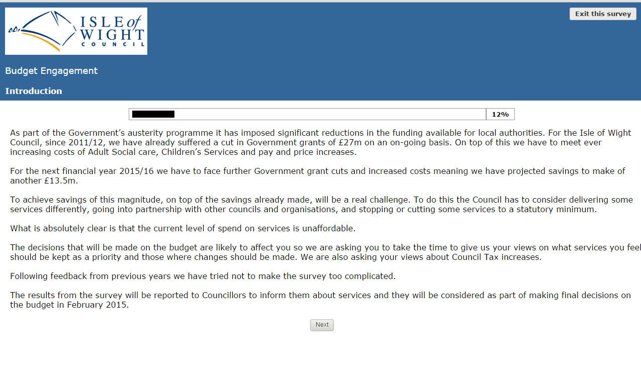 COUNCIL LAUNCHES ONLINE BUDGET SURVEY