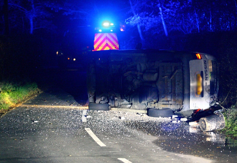 VAN ROLLS IN BEMBRIDGE COLLISION