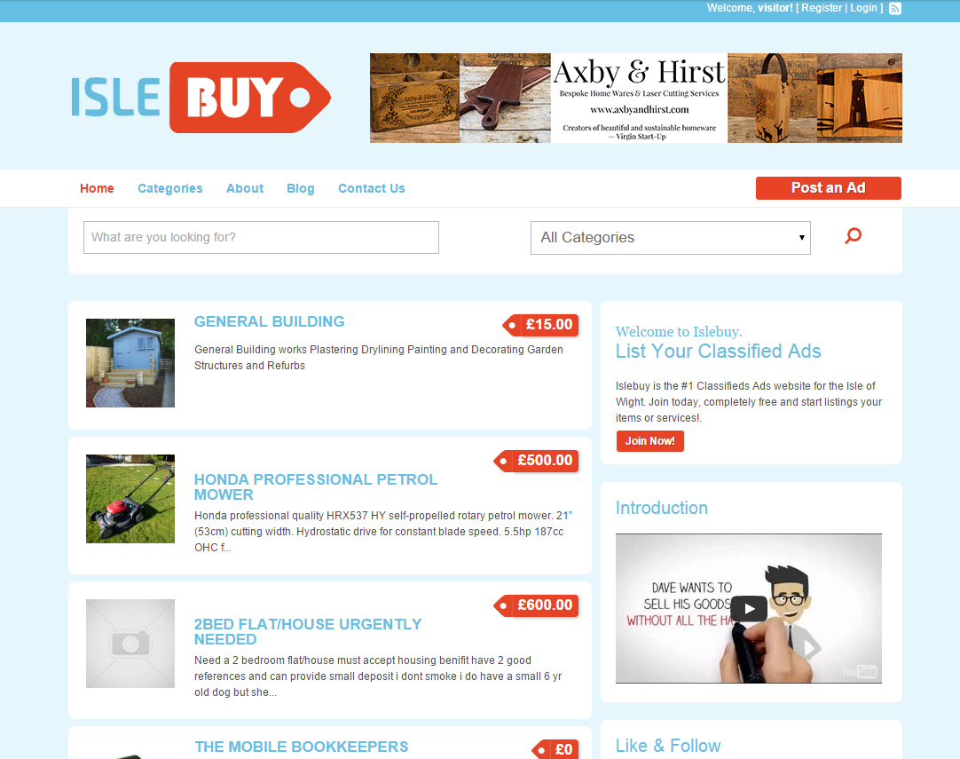 INNOVATIVE CLASSIFIED ADS WEBSITE LAUNCHES TO SUPPORT THE ISLE OF WIGHT