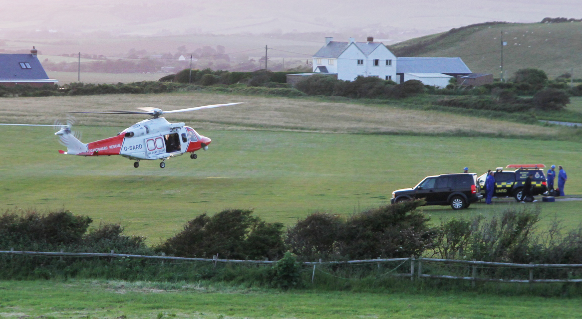 12 AIRLIFTED TO CLIFF TOPS AT BLACKGANG