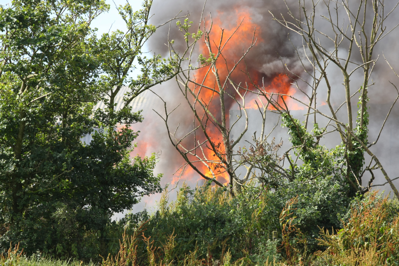 TYRE FIRE SENDS BILLOWING BLACK SMOKE INTO THE SKY
