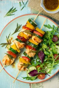 BBQ Chicken and Pepper Kebabs