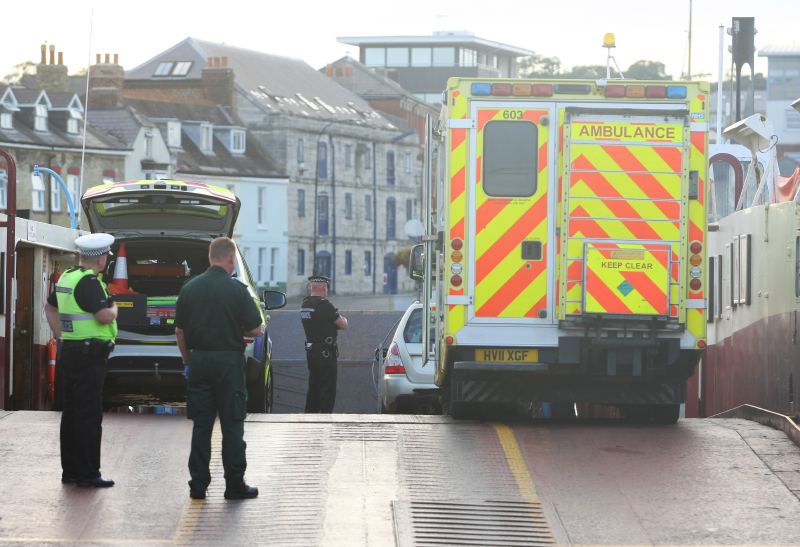 FLOATING BRIDGE WORKER PINNED AGAINST GATES BY CAR
