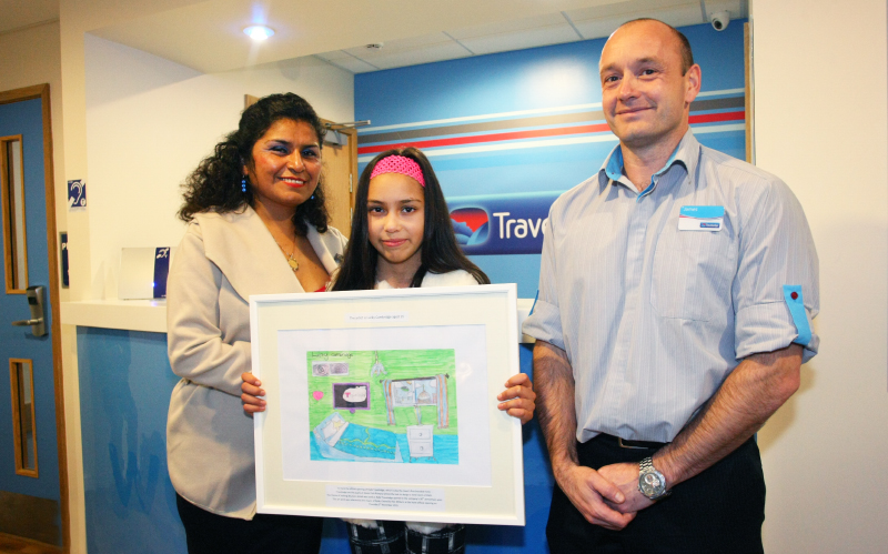 SCHOOL GIRL LUCKY WINS TRAVELODGE ART COMPETITION