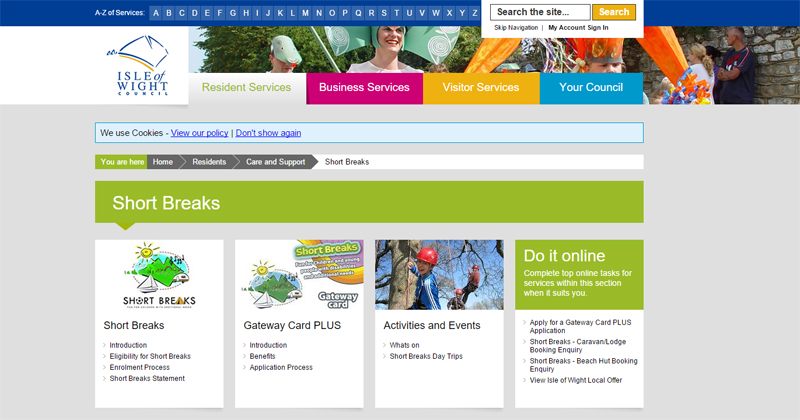 COUNCIL INTRODUCE ONLINE BOOKING FOR ‘SHORT BREAKS’