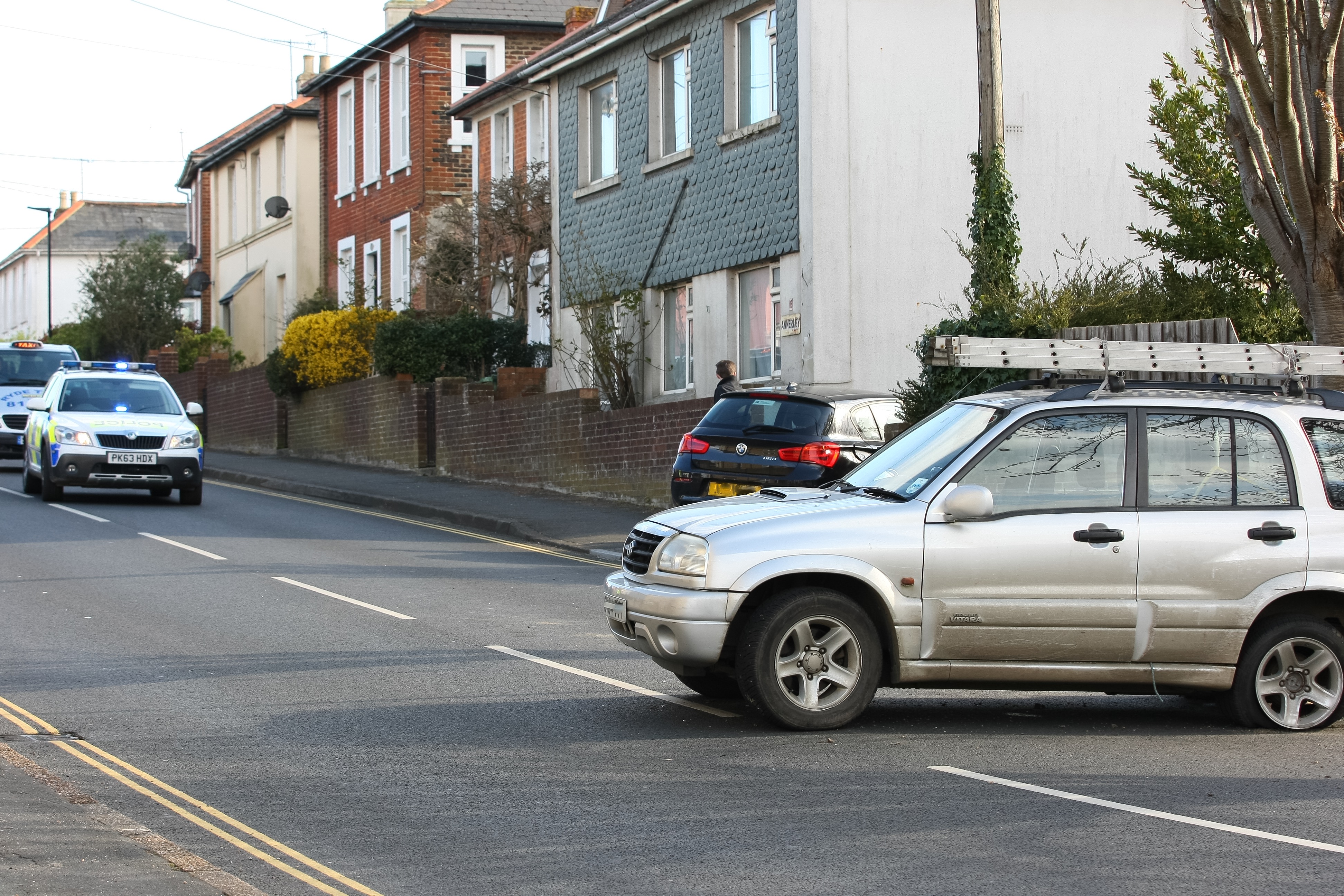 BMW ALMOST COLLIDES WITH HOUSE IN BRADING