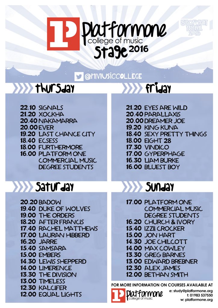 FESTIVAL LINEUP REVISED