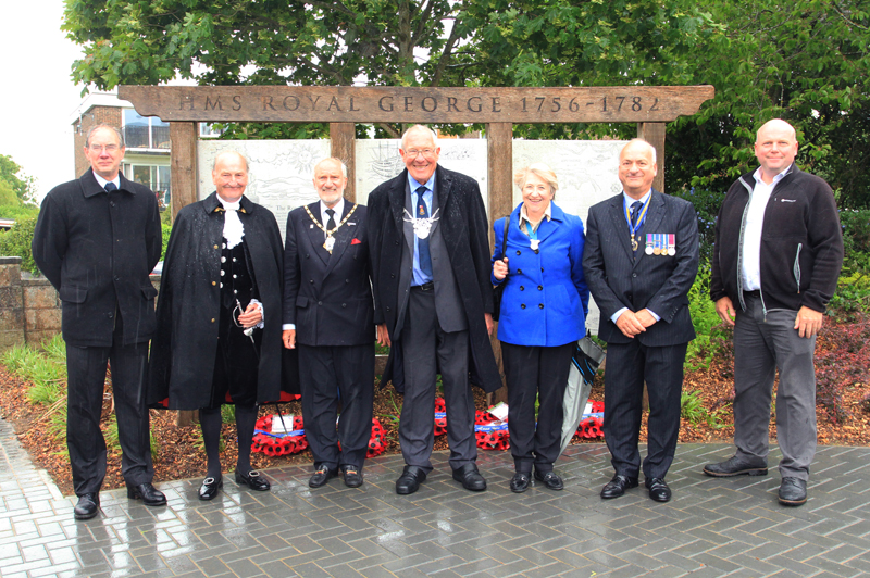 L-R: Andrew Turner MP, High Sheriff Robin Courage MBE, Cllr Charles Chapman, Ryde Mayor Cllr Henry Adams and wife, Cllr Ian Ward and Southern Water Project Manager