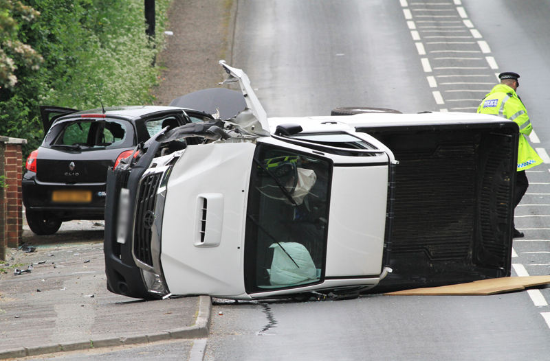 PICK-UP OVERTURNS ON FOREST ROAD