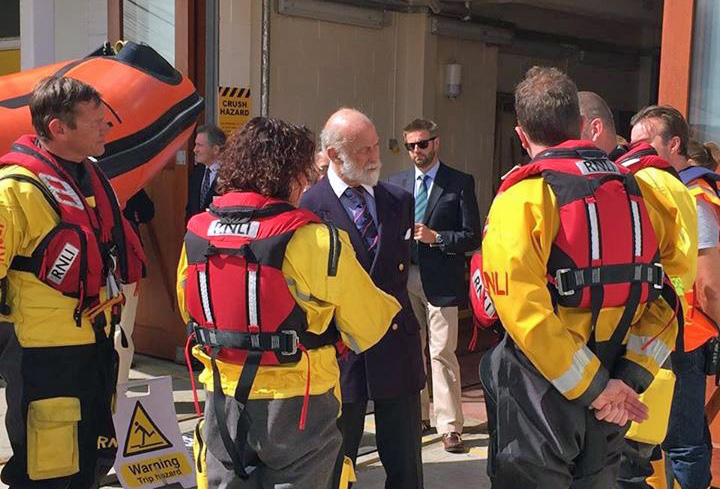 PRINCE MICHAEL VISITS COWES LIFEBOAT STATION
