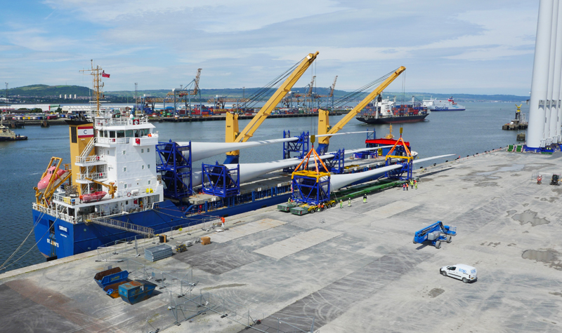 FIRST EVER UK BUILT OFFSHORE WIND TURBINES ARRIVE IN BELFAST