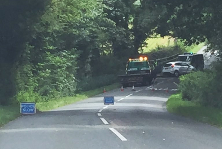 CAR COLLIDES WITH FALLEN TREE AT GATCOMBE
