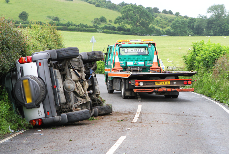 CAR OVERTURNS ON ASHEY ROAD