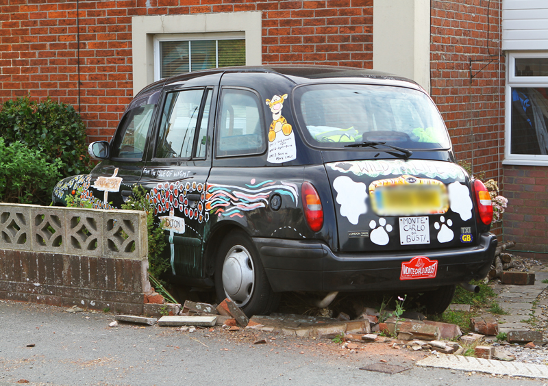 RUDE AWAKENING AFTER CAB CRASHES INTO RYDE HOME