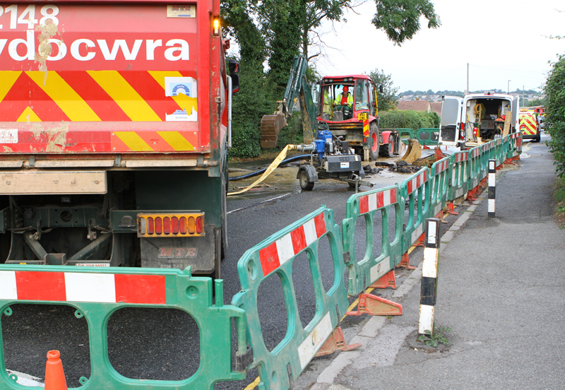 GREAT PRESTON ROAD CLOSED DUE TO WATER MAIN BURST
