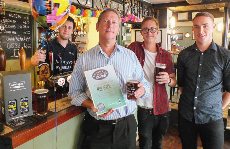250,000TH PINT OF FUGGLE SERVED AT THE ANCHOR