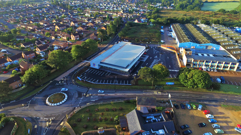 DRONE CAPTURES ALDI BUILD AHEAD OF OPENING TOMORROW