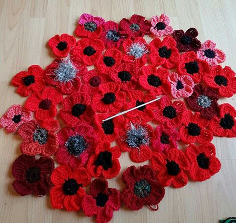 DRIFT OF POPPIES TO COMMEMORATE ARMISTICE DAY