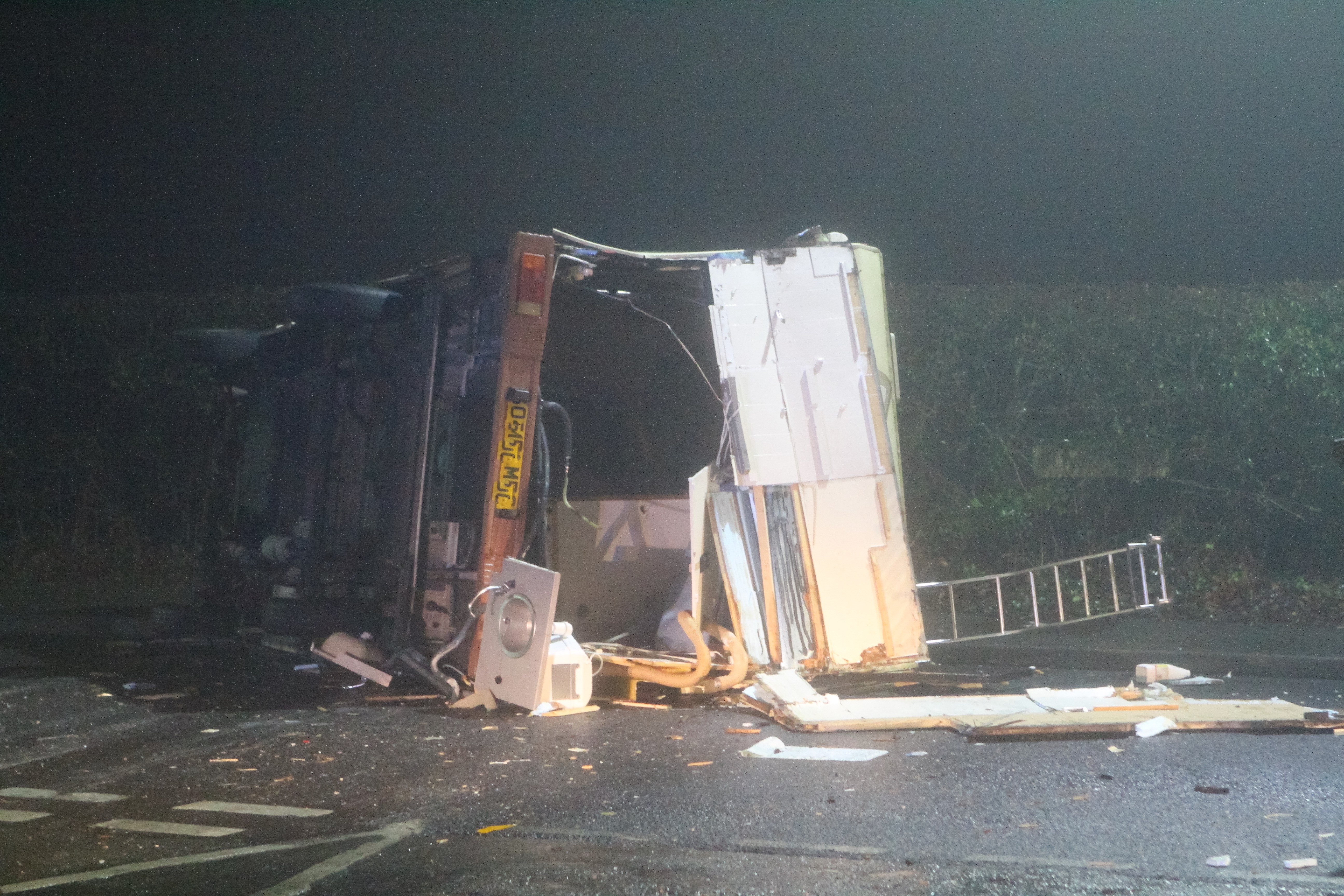 CAMPERVAN CRASHES AFTER POLICE PURSUIT