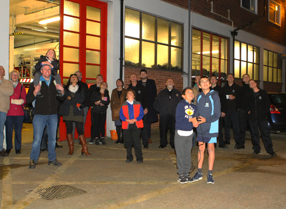 CHRISTMAS LIGHTS SWITCH ON AT NEWPORT FIRE STATION