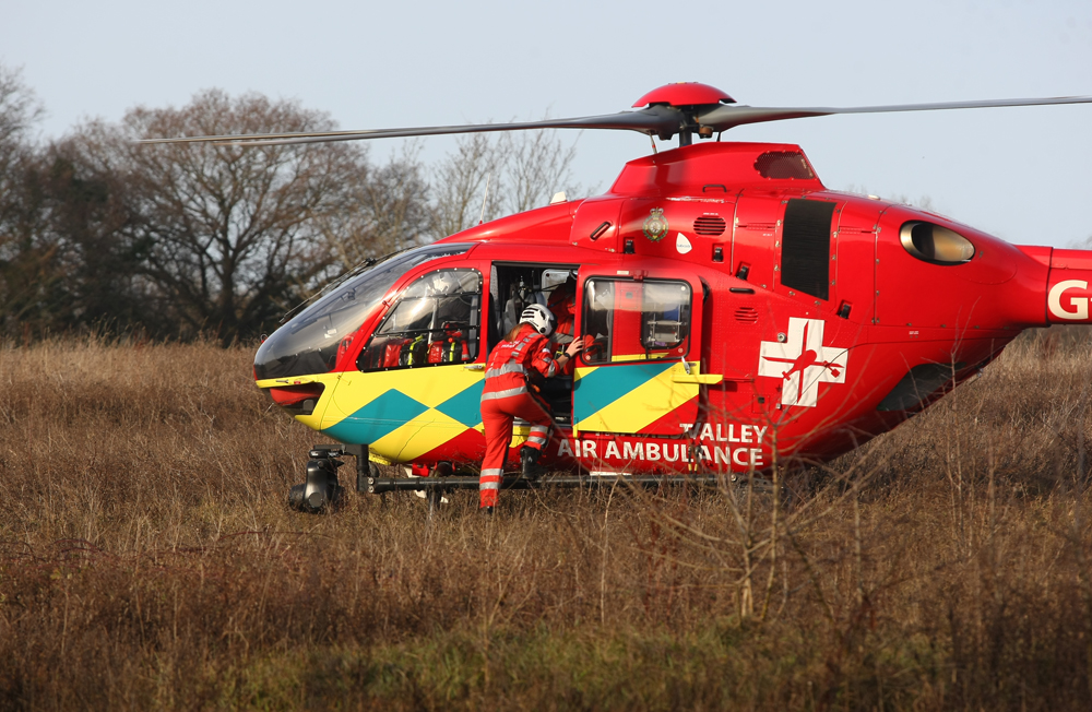 AIR AMBULANCE FLIES PATIENT FROM ROSEMARY LANE
