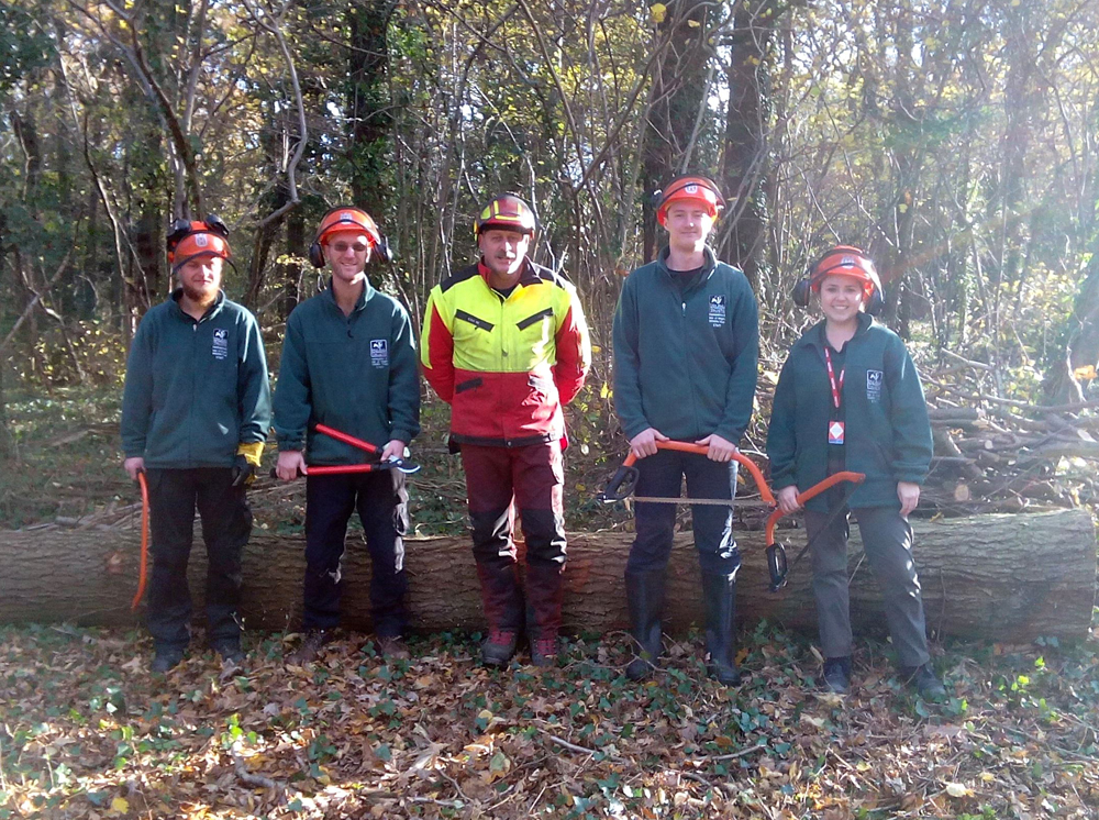 NEW APPRENTICES GET STUCK INTO HELPING LOCAL WOODLANDS