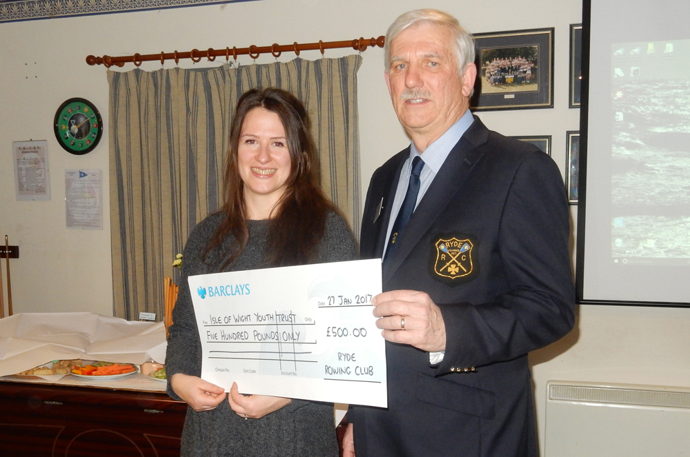 RYDE ROWING CLUB PRESENT CHEQUE TO YOUTH TRUST