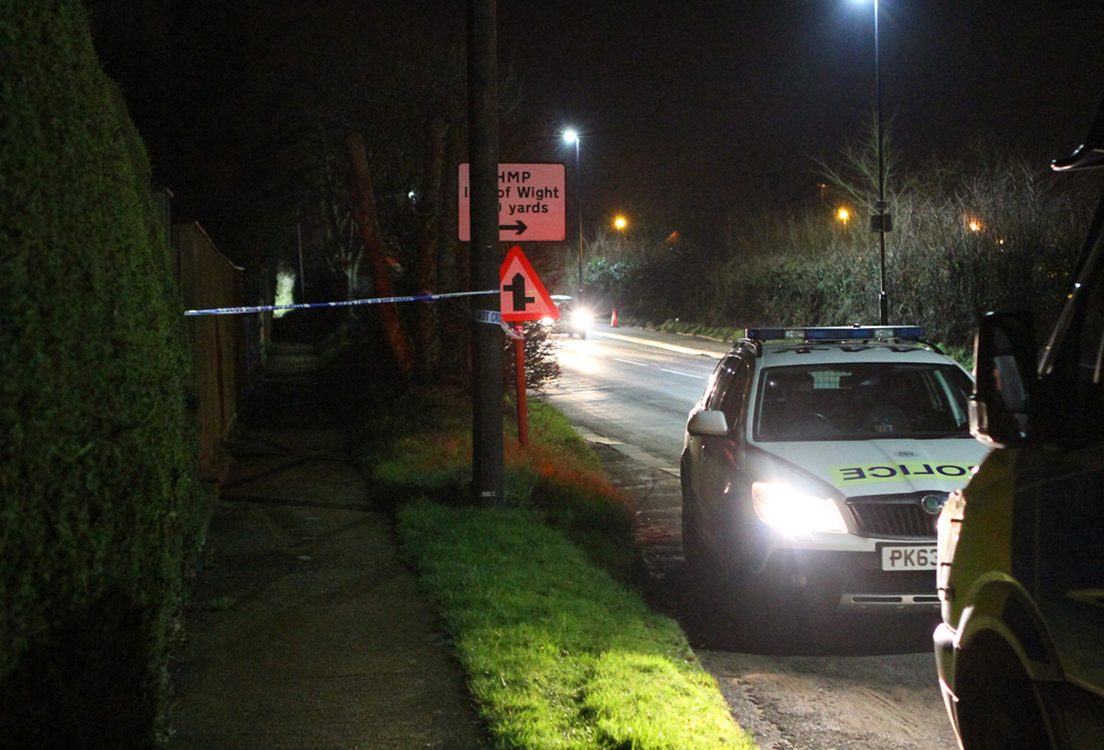POLICE CORDON OFF PATH OPPOSITE PRISON