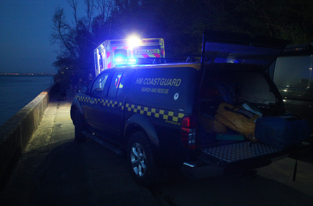 CASUALTY EVACUATION AT EAST COWES LANDSLIP