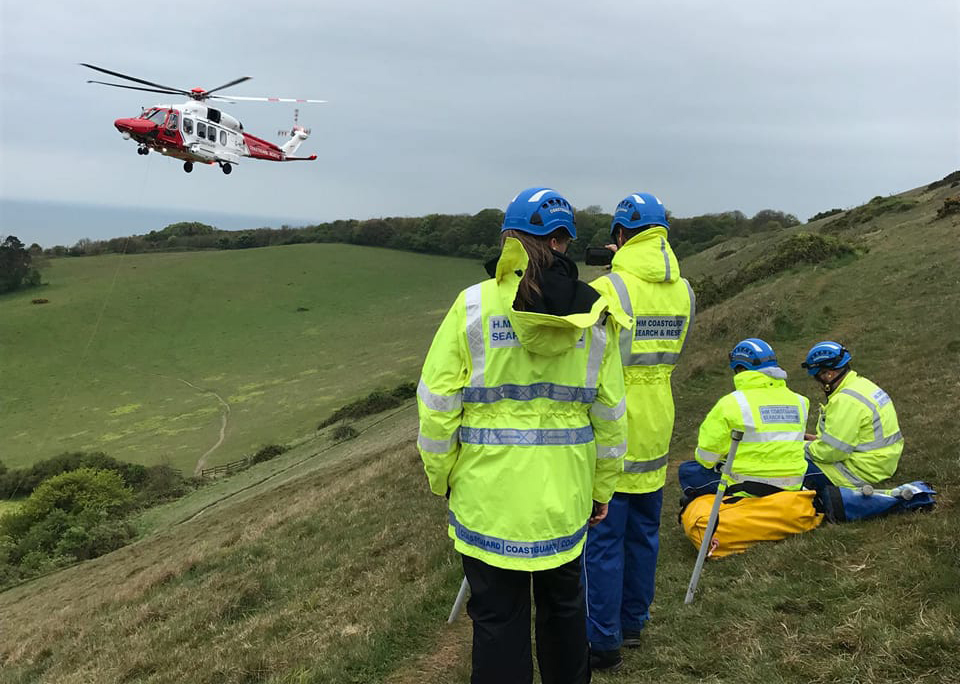 COASTGUARD OPERATION TO RESCUE FEMALE FROM MOTTISTONE DOWN