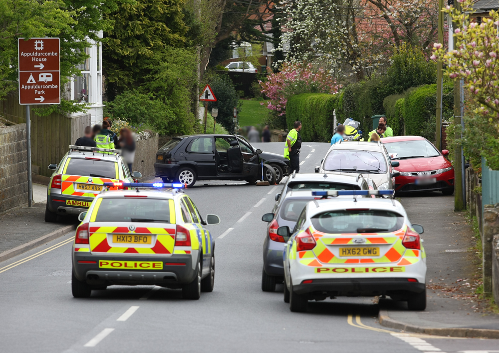CRASH BLOCKS MAIN ROAD THROUGH WROXALL