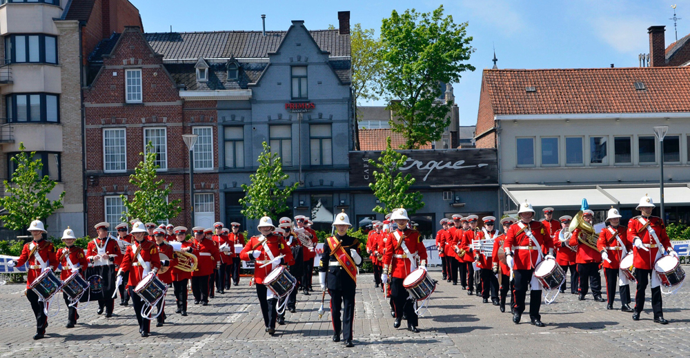 MEDINA MARCHING BAND PERFORM AT VE DAY CELEBRATIONS IN BELGIUM