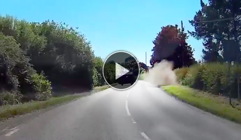 CARELESS DRIVER NEARLY ROLLS CAR IN NEWPORT