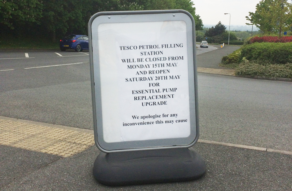 TESCO PETROL STATION TO CLOSE FOR 5 DAYS