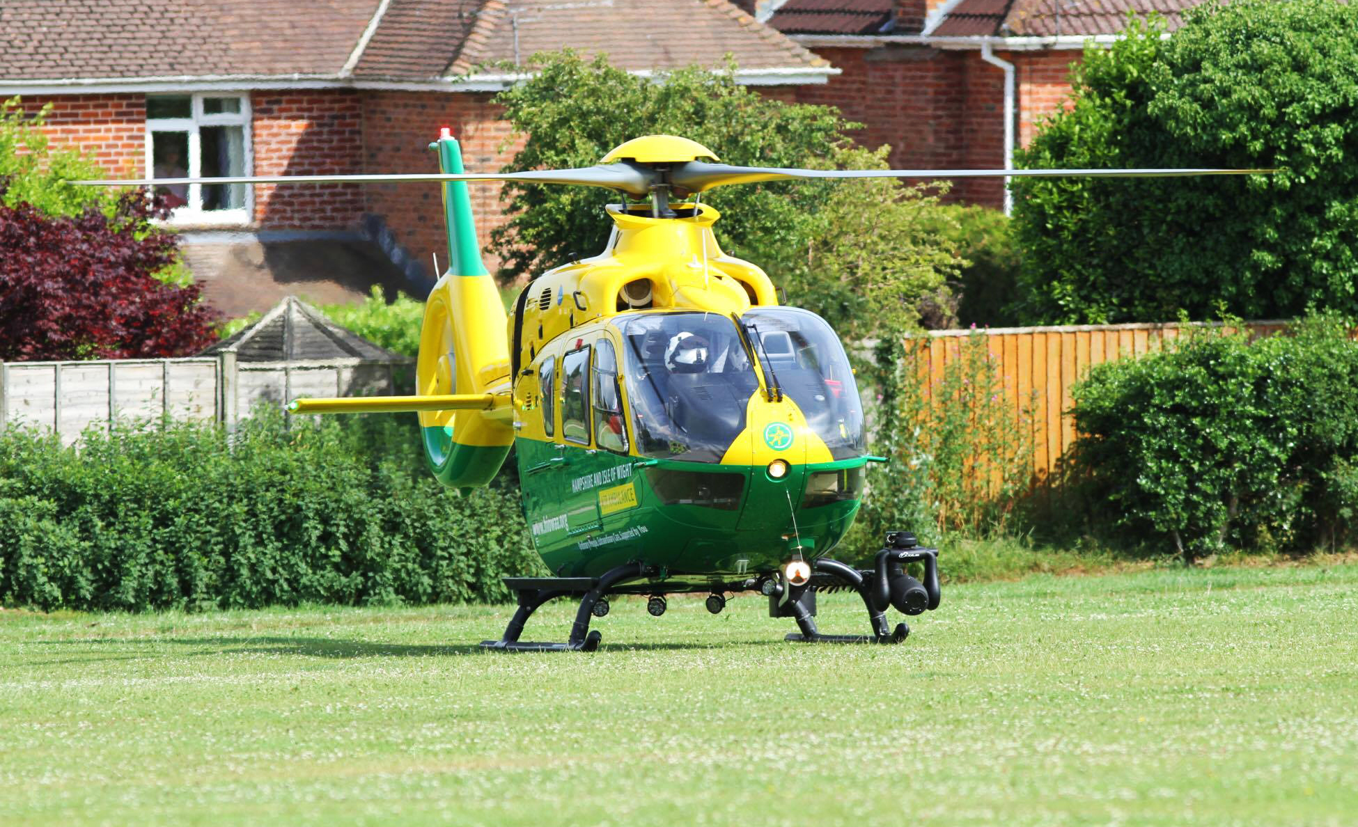 AIR AMBULANCE LANDS IN WOOTTON