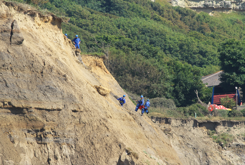 SEARCH FOR DOG OVER CLIFF AT BLACKGANG