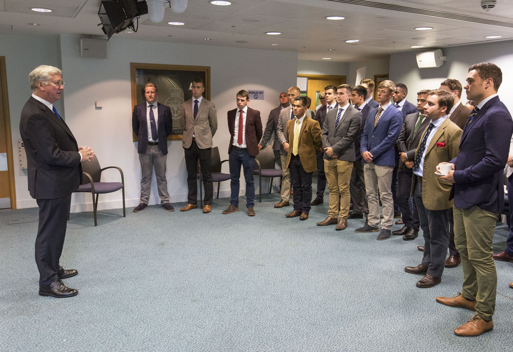 POTENTIAL ARMY OFFICER FROM THE ISLAND MEETS DEFENCE SECRETARY