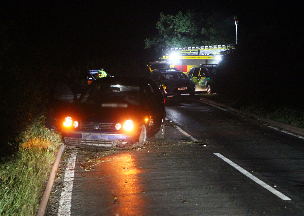 FIRE SERVICE CALLED AFTER CRASH DRIVER FLEES