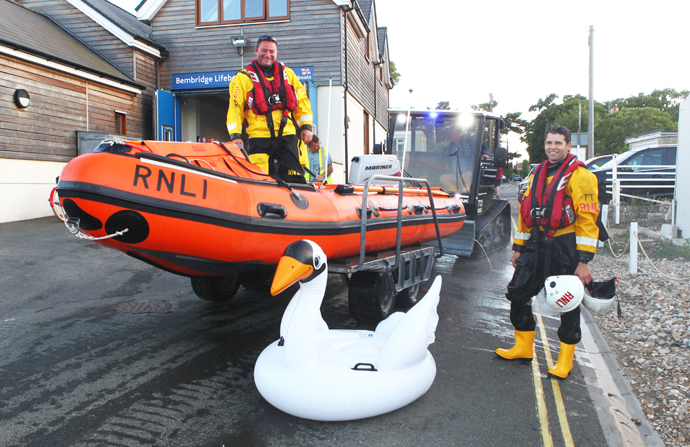 INFLATABLE SWAN SPARKS CAUSE FOR CONCERN