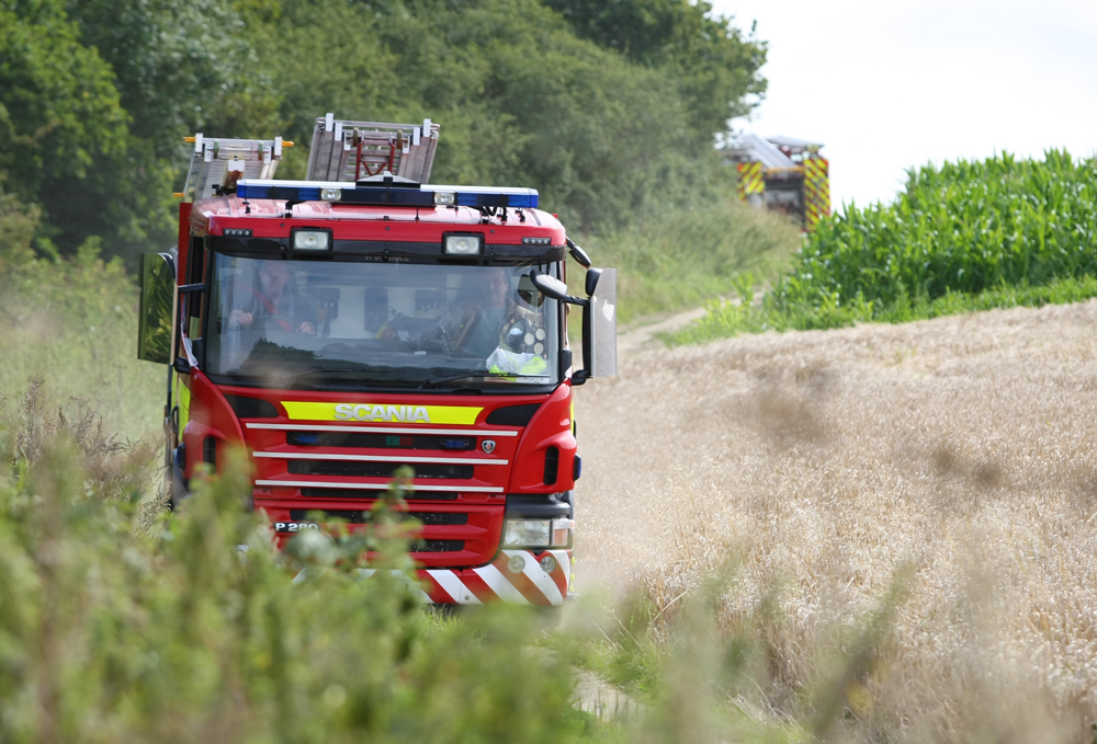 COMBINE HARVESTER FIRE NEAR NEWPORT