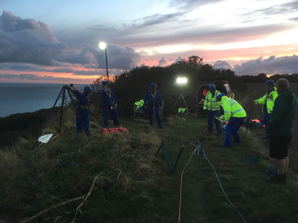 DOG RESCUED FROM CLIFF IN NITON