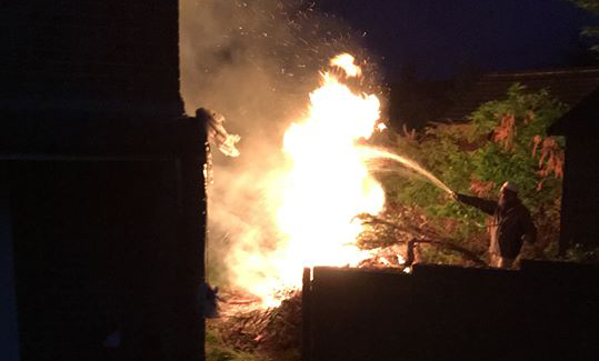 OUT OF CONTROL GARDEN FIRE IN COWES