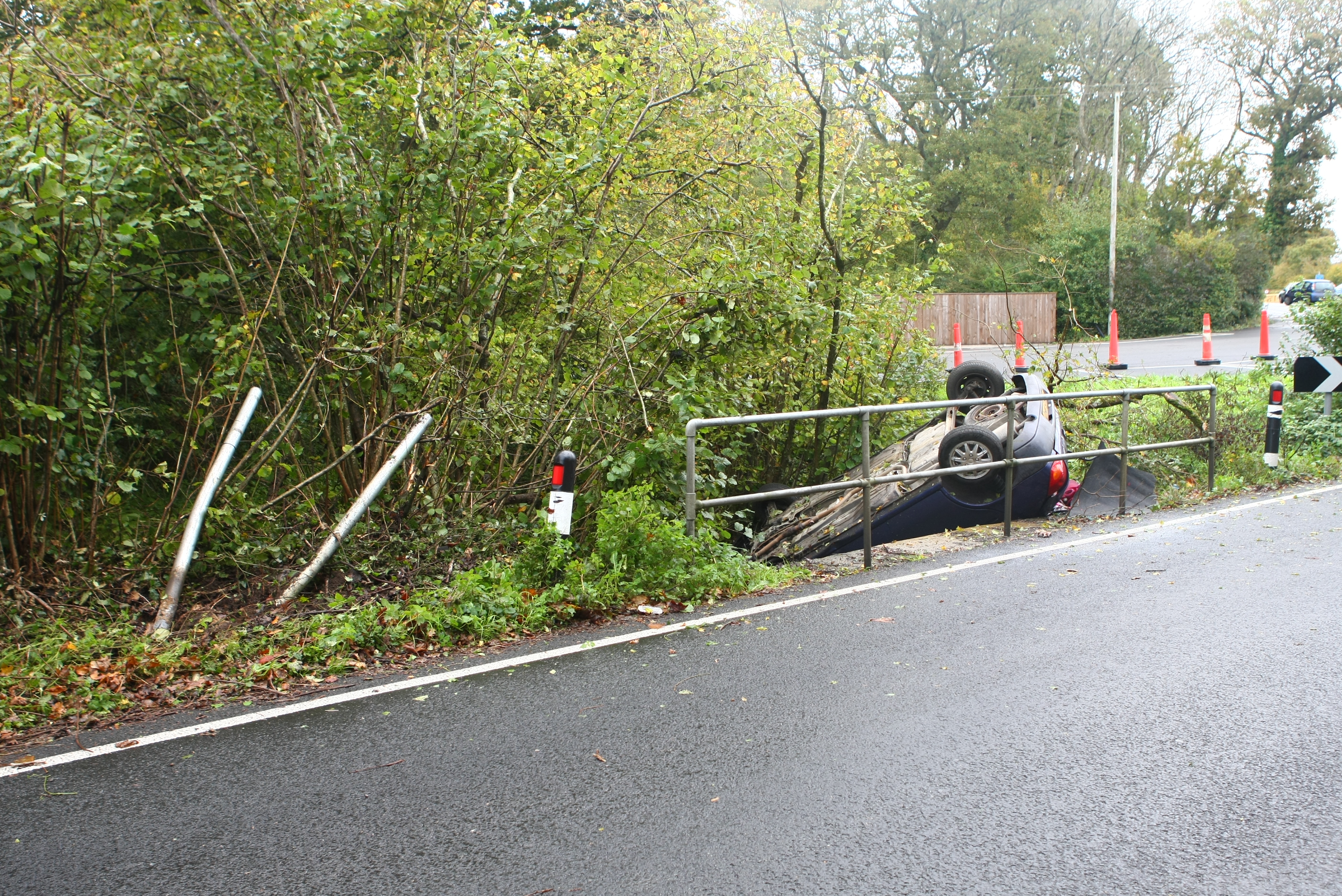 CAR CRASHES INTO STREAM IN HAVENSTREET