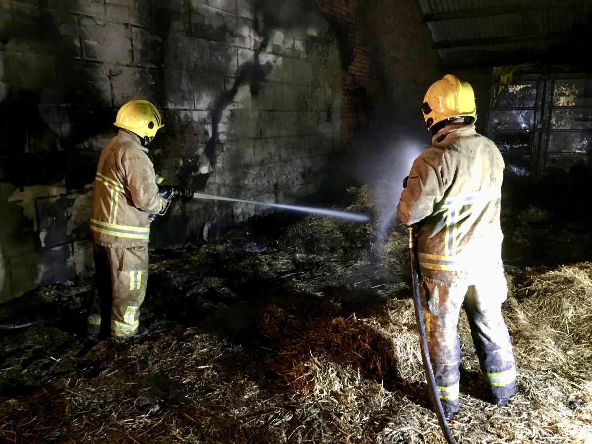FIREFIGHTERS TACKLE BARN BLAZE IN ROOKLEY
