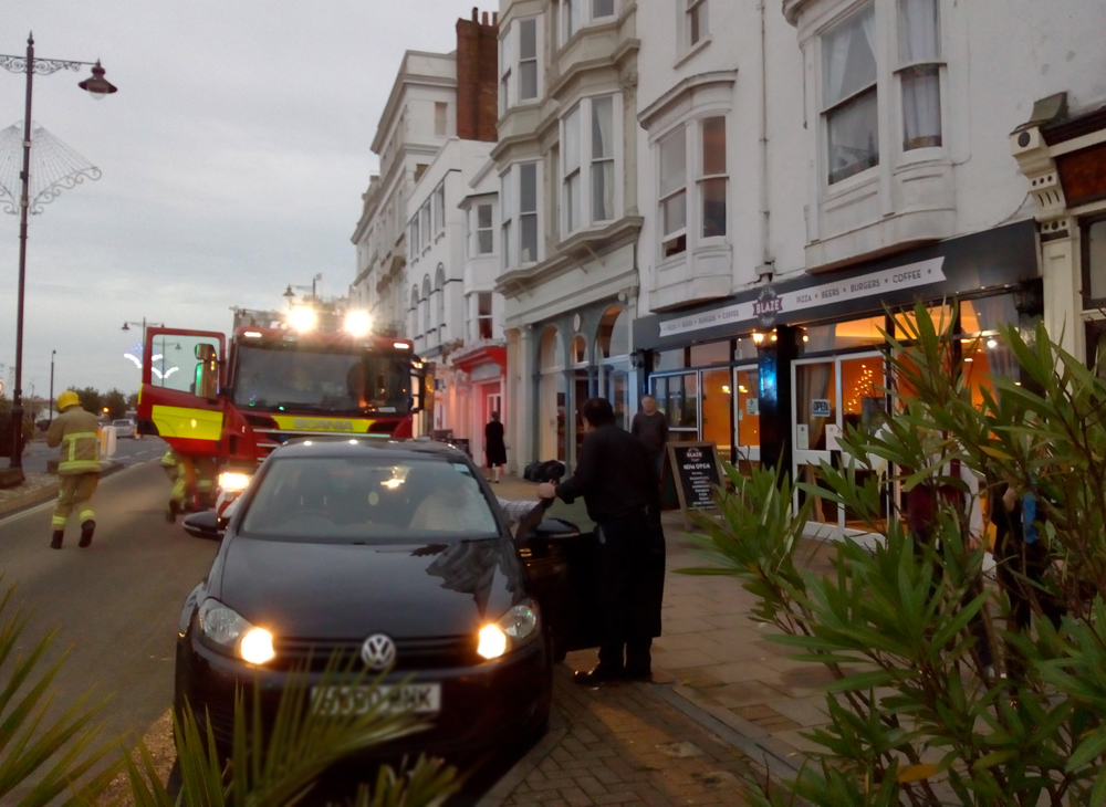 CHIMNEY FLUE FIRE AT BLAZE IN RYDE