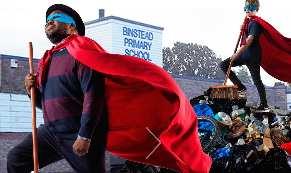 BINSTEAD PRIMARY ENCOURAGES OTHERS TO TAKE PART IN GREAT BRITISH SPRING CLEAN