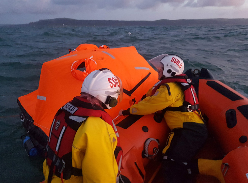 EARLY MORNING DASH TO LIFE RAFT OFF VENTNOR