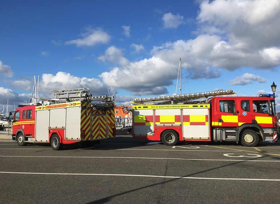 BOAT FIRE FEARS AT YARMOUTH HARBOUR