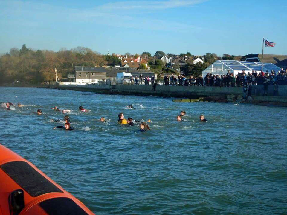 PAY-AS-YOU-GO SWIMMERS BRAVELY TAKE TO THE SOLENT