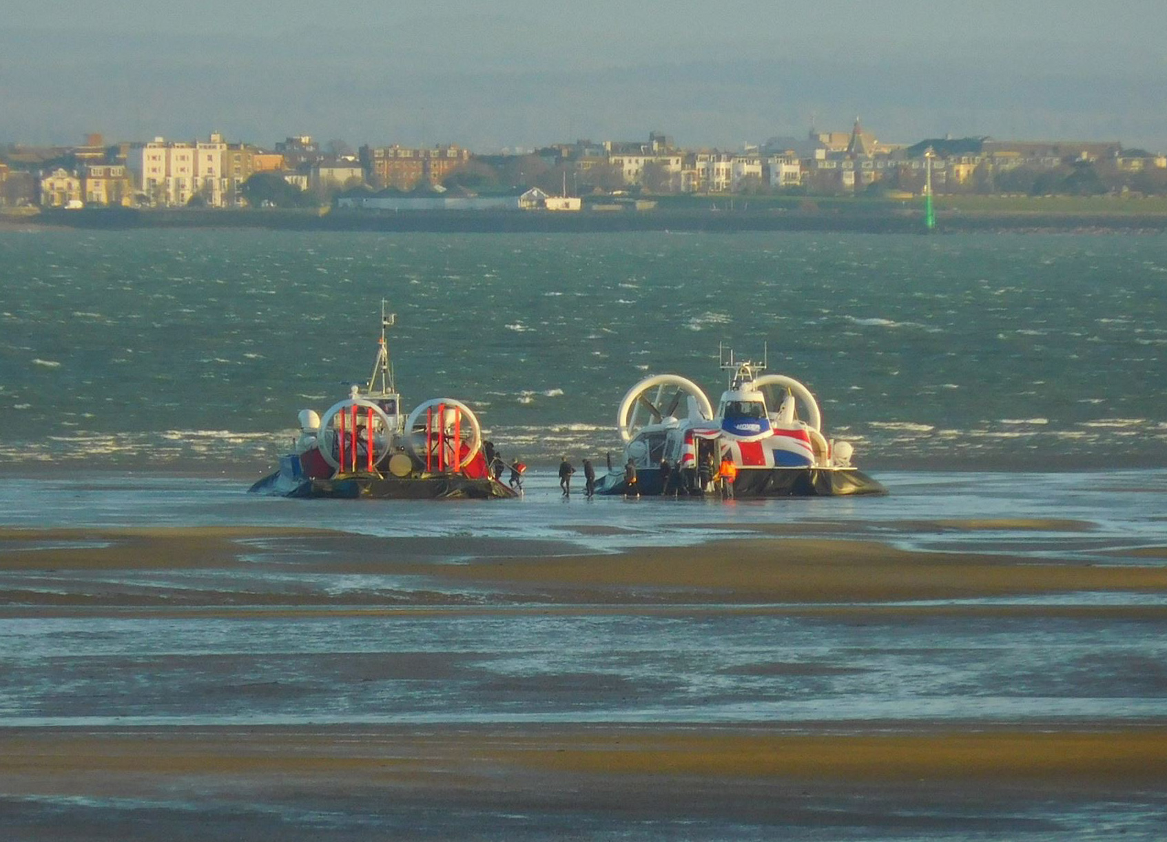 PASSENGERS RESCUED AS HOVERCRAFT BREAKS DOWN ON RYDE SANDS